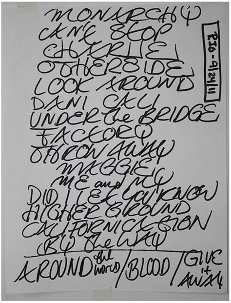 red hot chili peppers setlist - medias de red